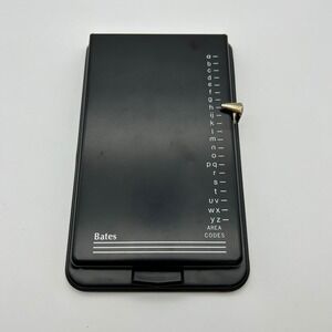 Vintage Bates List Finder Secretary Model G Black Metal Pop Up Address Index